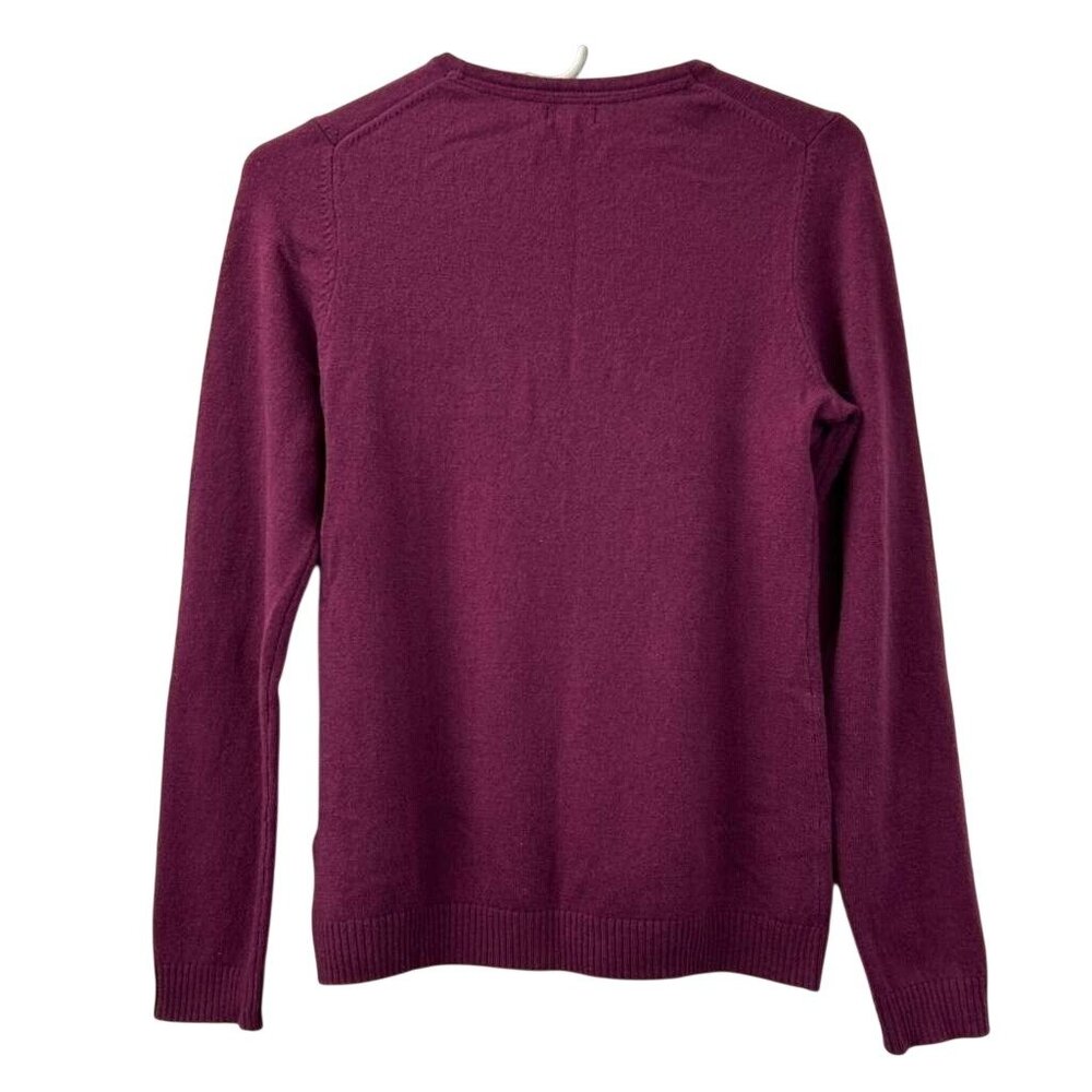 LL Bean Women’s XS 100% Cashmere Light Plum Crew Neck Sweater Long Sleeves - Picture 2 of 13
